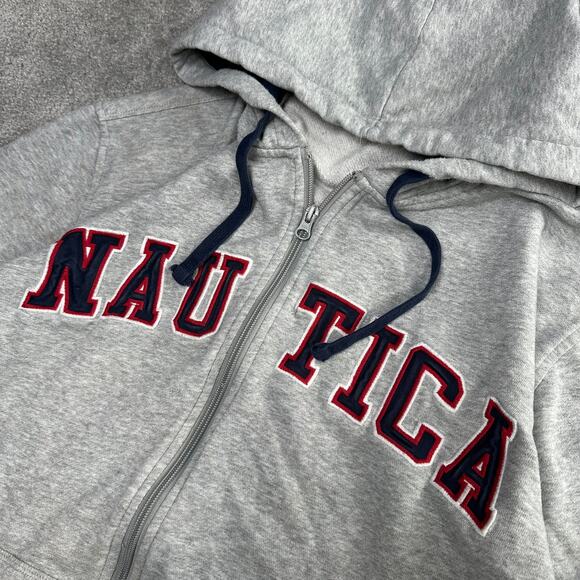 Y2K Nautica Spellout Zip Up Hoodie Size XL Baggy Skater 2000s Grunge - Picture 2 of 8